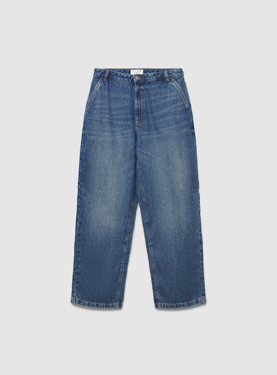 Jeans baggy a tinta unita