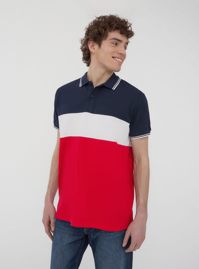 Polo in piquet block color