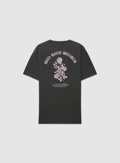 T-shirt con stampa rose fronte e retro