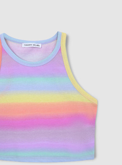 Top crop multicolor sfumato