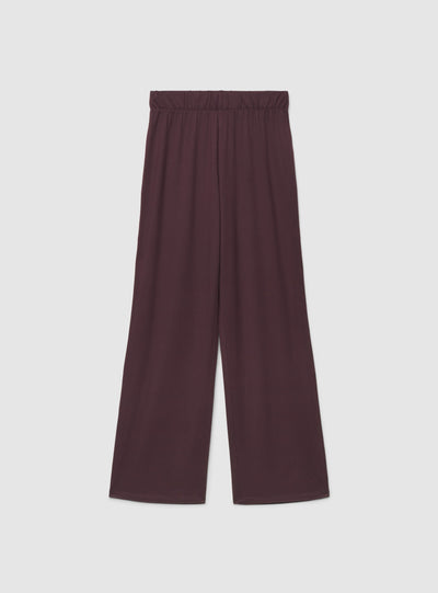 Pantaloni pigiama wide leg a tinta unita