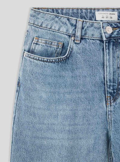 Jeans wide leg acid wash
