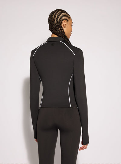 Felpa sportiva con zip e profili a contrasto