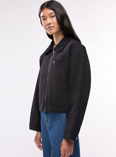 Worker-Jacke mit Reißverschluss und Hemdkragen