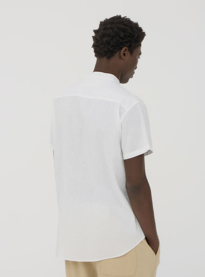 Camicia coreana in misto lino