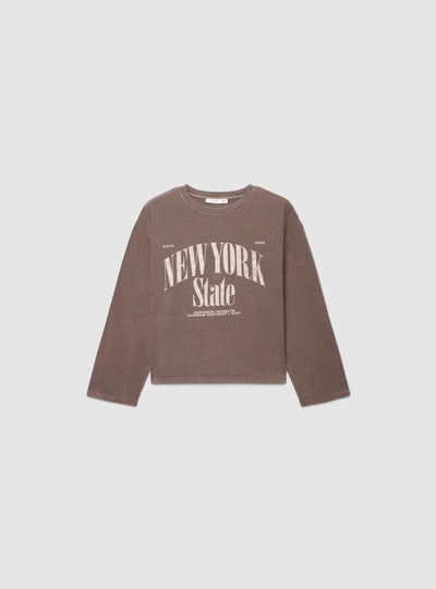 T-shirt ampia con stampa college