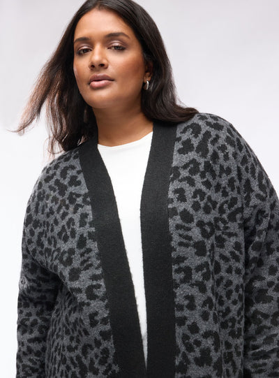 Cardigan aperto fantasia animalier