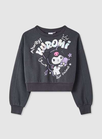Felpa crop con stampa Kuromi®