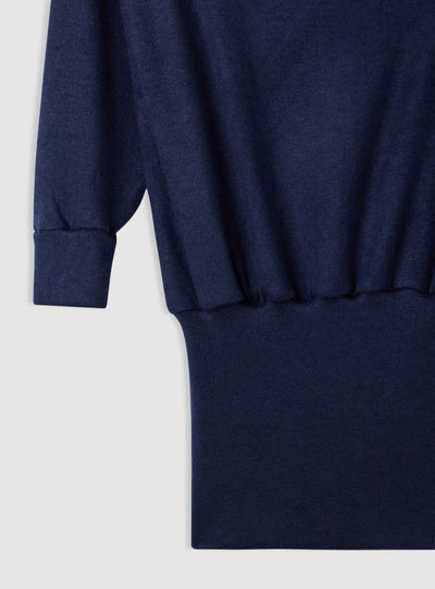 Vestito mini in maglia con scollo a barca