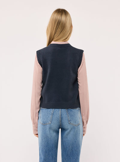 Gilet in maglia a trecce