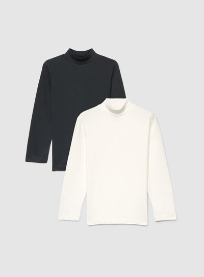 Pack 2 T-shirt manica lunga a lupetto tinta unita