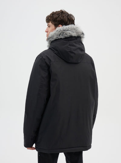 Parka imbottito con cappuccio e tasche