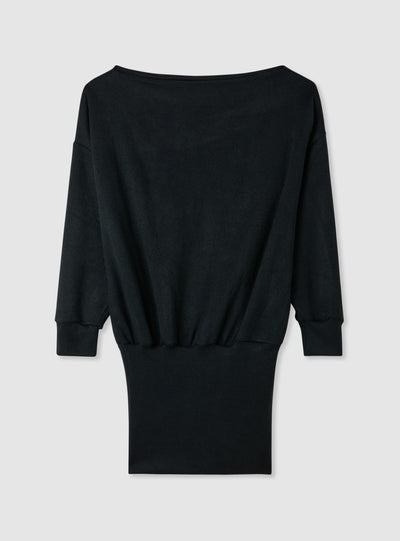 Vestito mini in maglia con scollo a barca