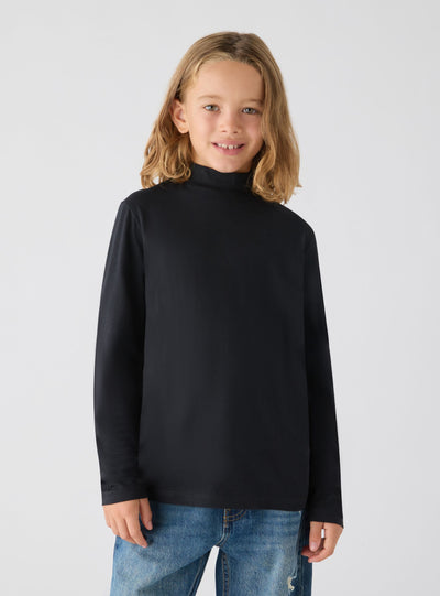 Pack of 2 long-sleeve plain polo-neck T-shirts