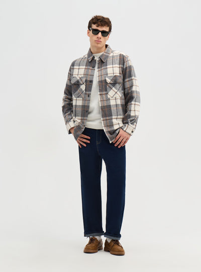 Camicia overshirt a quadri con tasche