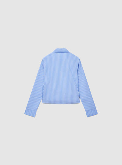 Camicia a righe con arricciature laterali