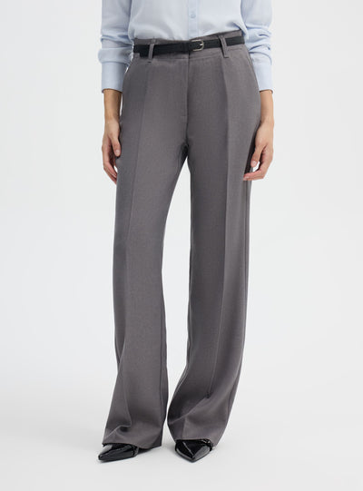 Pantaloni maxi wide leg a tinta unita