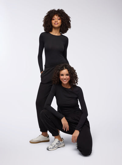 Pack 2 pantaloni tuta a vita alta con polsini