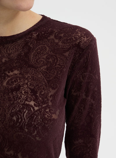 T-shirt con stampa paisley tulle
