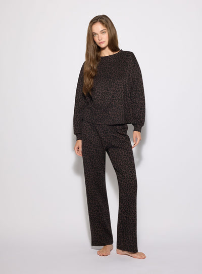 Set pigiama animalier con maglia e pantaloni lunghi