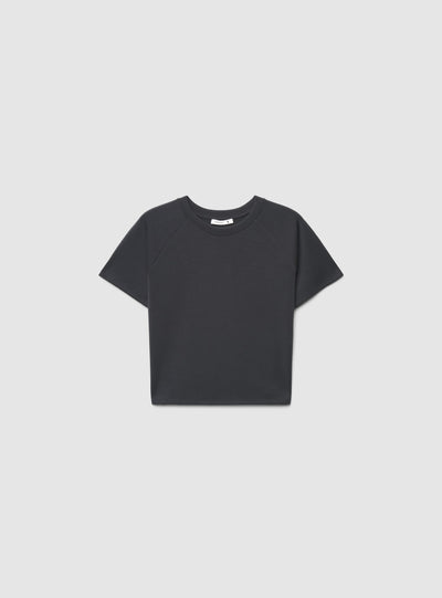 T-shirt a tinta unita con maniche raglan