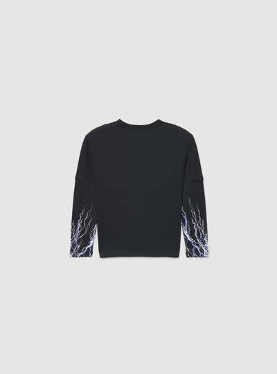 T-shirt a maniche lunghe con stampa fulmini