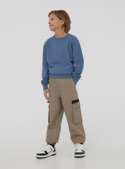 Pantaloni cargo con zip