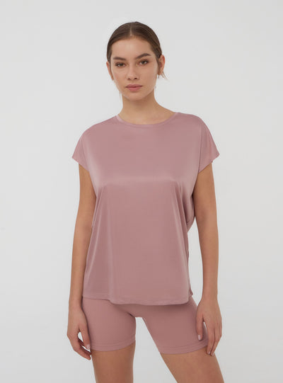 T-shirt sportiva ampia tinta unita