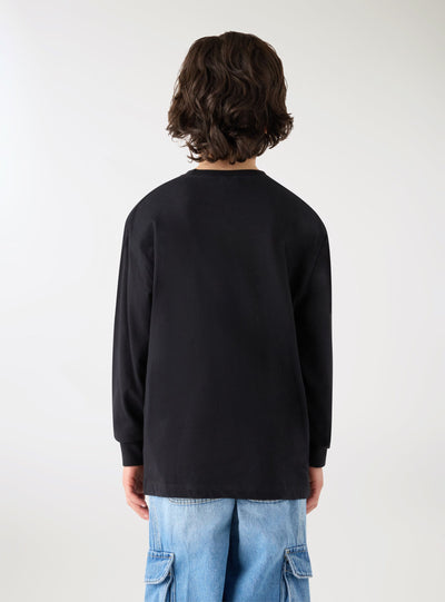 T-shirt manica lunga con stampa effetto vetro rotto