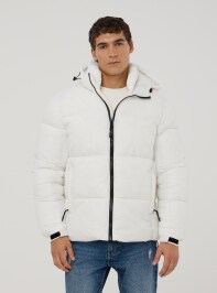 Optical white Padded jacket with hood Buy Online Terranova