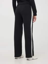 Black Wide leg tracksuit trousers with side stripes - Buy Online | Terranova