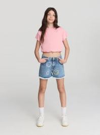 Pantalone Jeans Corto Mädchen Terranova