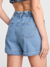 【SALE／37%OFF】 Middle blue denim Denim paperbag shorts - Buy Online | Terranova ゴルフバッグ・キャディバッグ