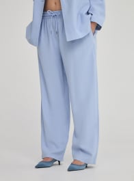 【全商品オープニング価格 特別価格】 trousers wide-leg Plain Sky-blue - Terranova | Online Buy パンツ