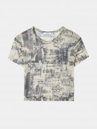 共用[Thevinylhouse]Newspaper T-Shirt (2color) VIRGIL ABLOH Eye Spy- T-shirt Black