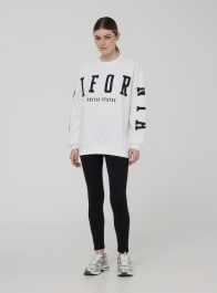 【Oblada】HELLO SWEAT Optical white Maxi sweatshirt without hood with lettering