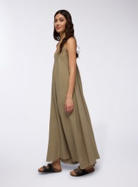 完売品‼️L'Or Open Neck Dress カーキブラウン　Mサイズ 完売品‼️L'Or Open Neck Dress カーキブラウン Mサイズ - メルカリ