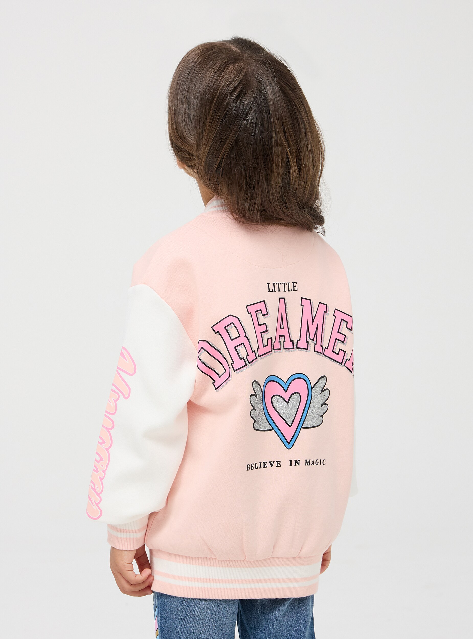 Bomber felpa con patch di unicorni Rosa cipria Acquista Online Terranova
