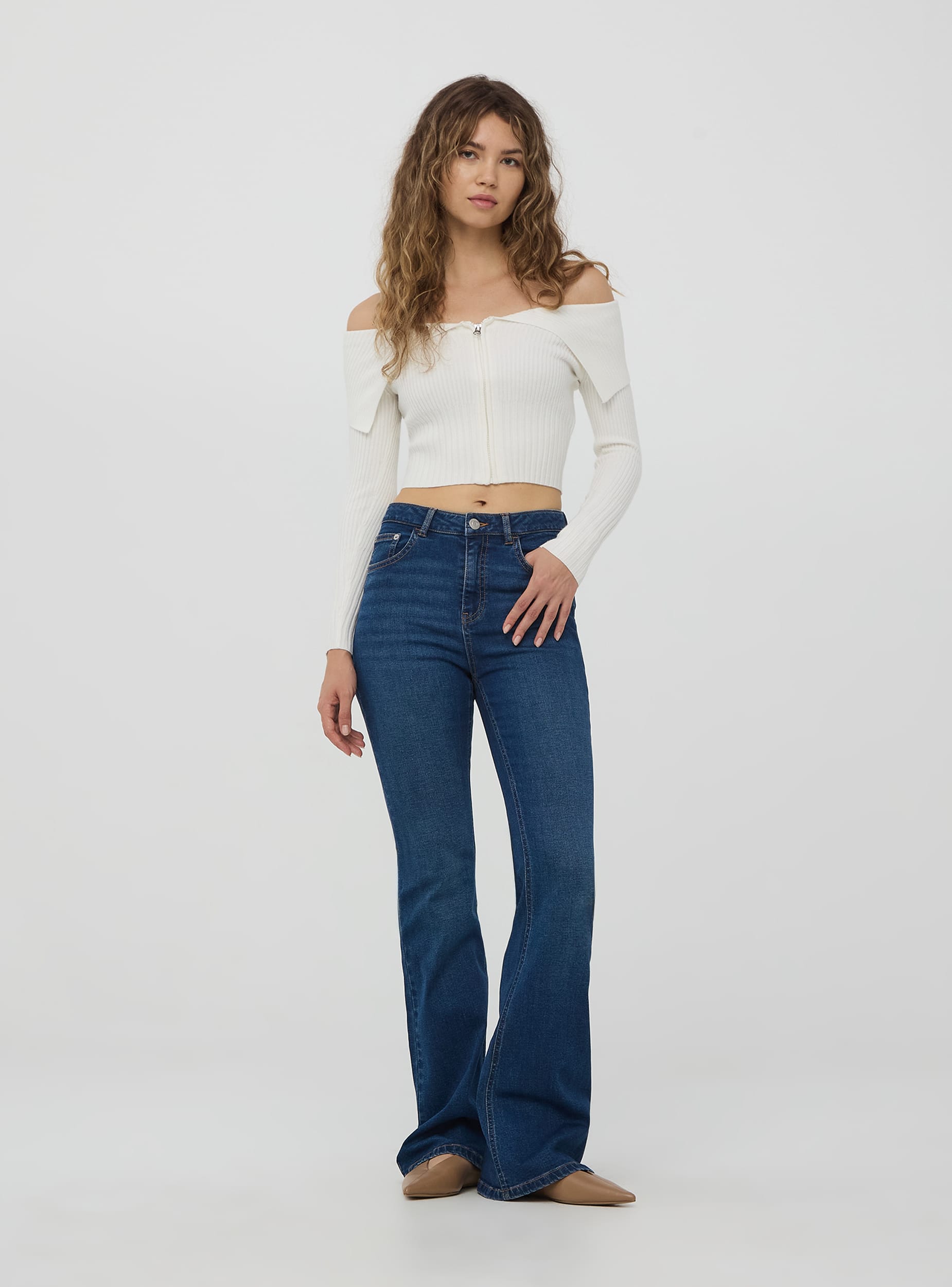 Jeans skinny a vita alta Blu denim medio Acquista Online Terranova