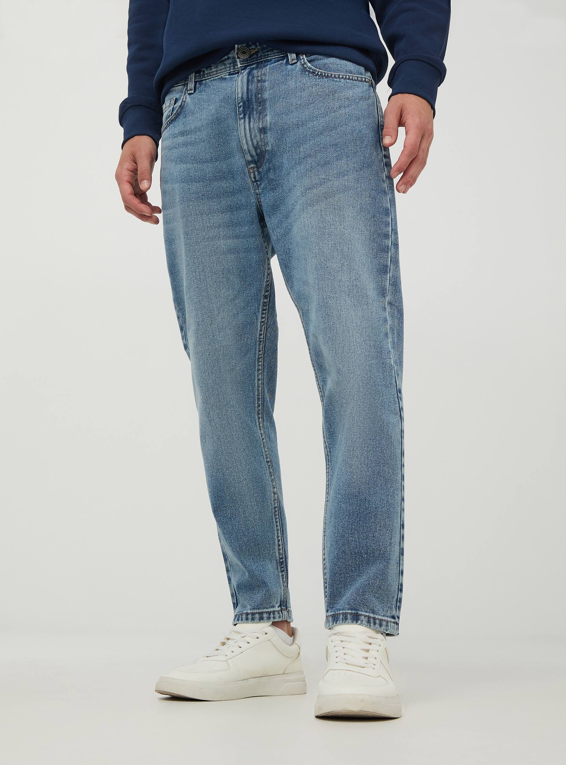 Jeans skinny con strappi blu denim medio Terranova