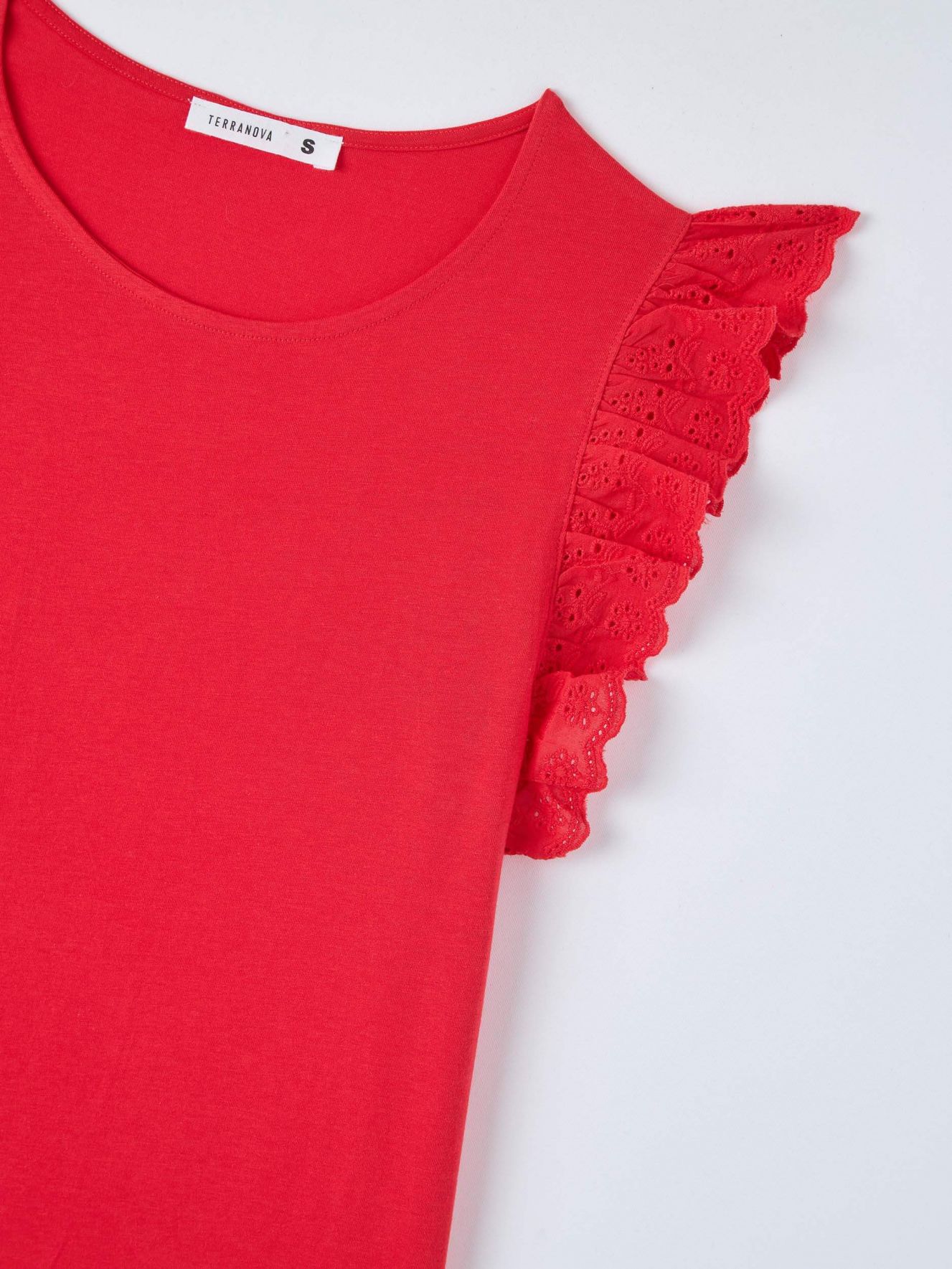 eternamente Deducir moneda Rojo Camiseta con manga sangallo | Terranova