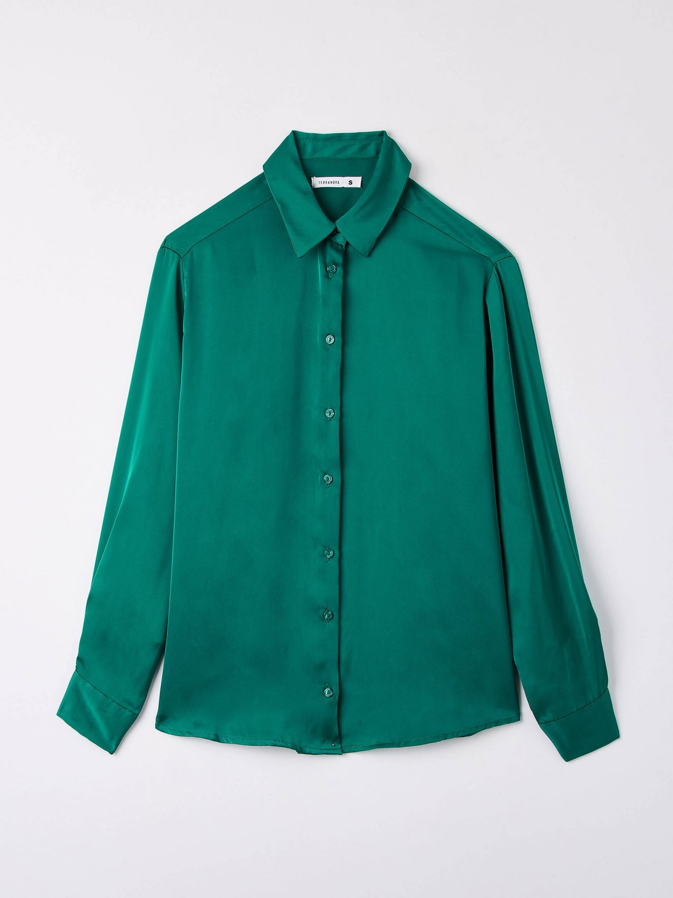 Sillón Recuento Bombero Verde esmeralda Camisa clásica ancha efecto raso | Terranova