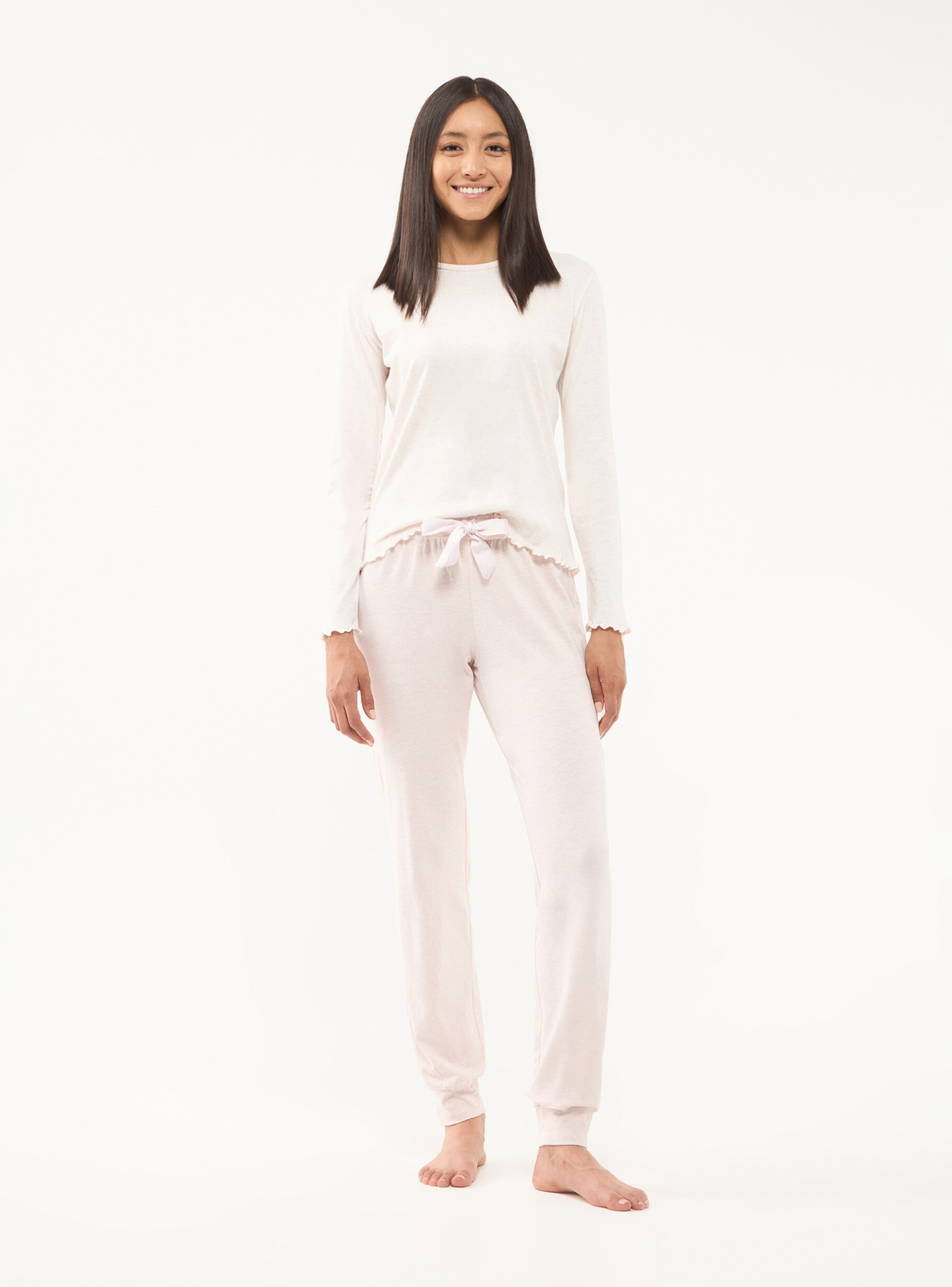 Ivory melange Single colour jogging bottoms Buy Online Terranova
