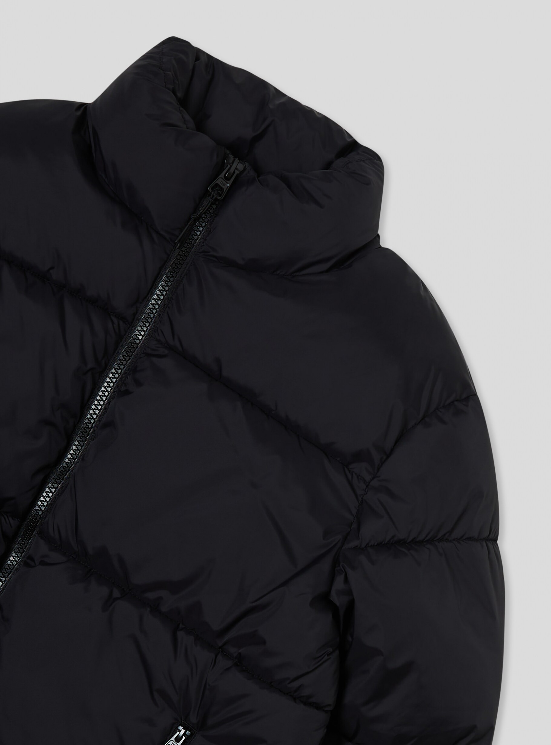 Black Padded puffy jacket with no hood Buy Online Terranova