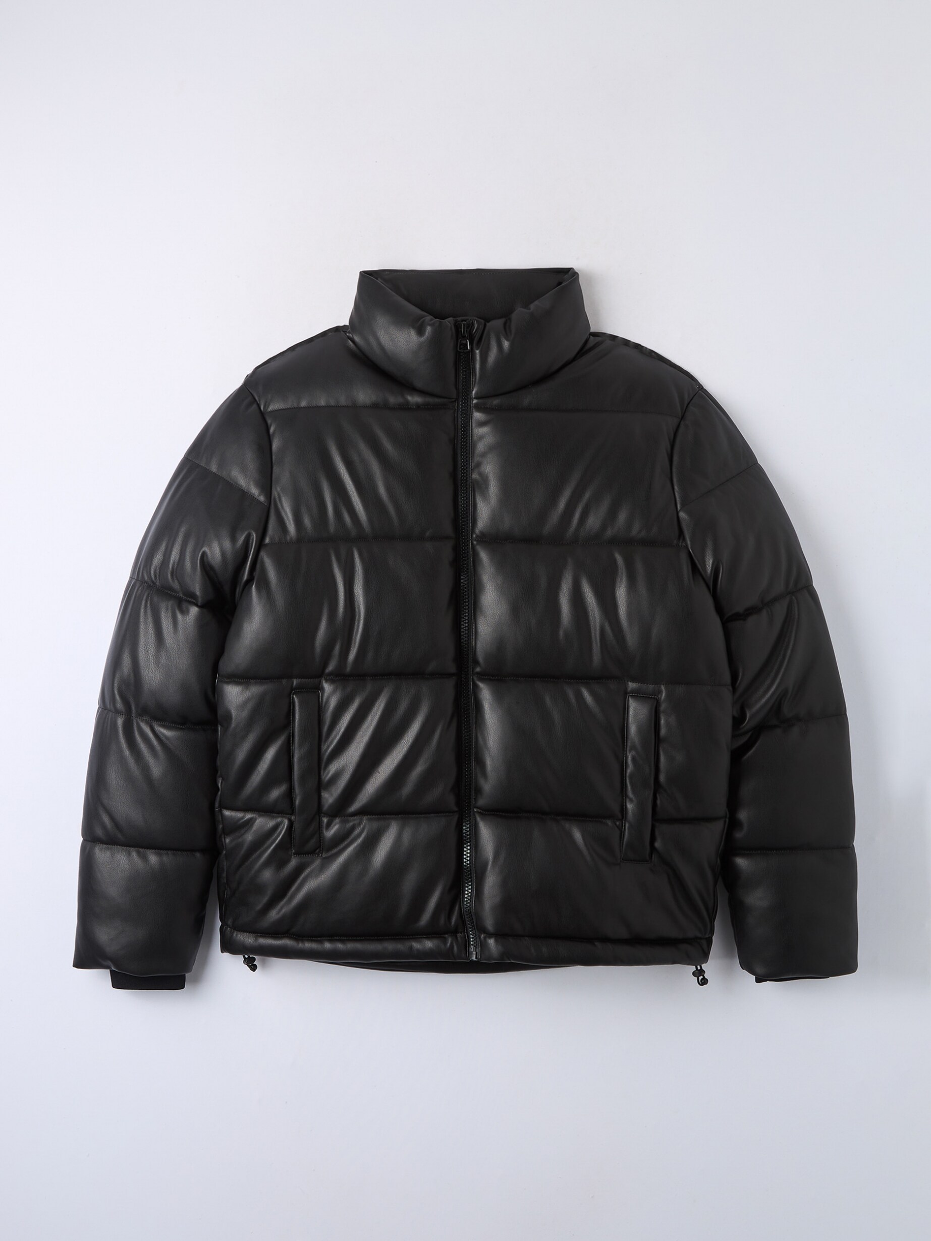 Puffy leather jacket on sale