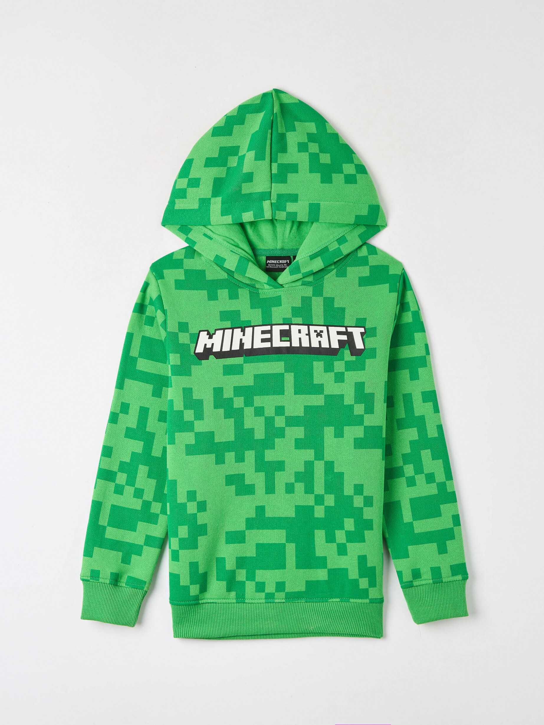 Hoodie with Minecraft print var green Terranova