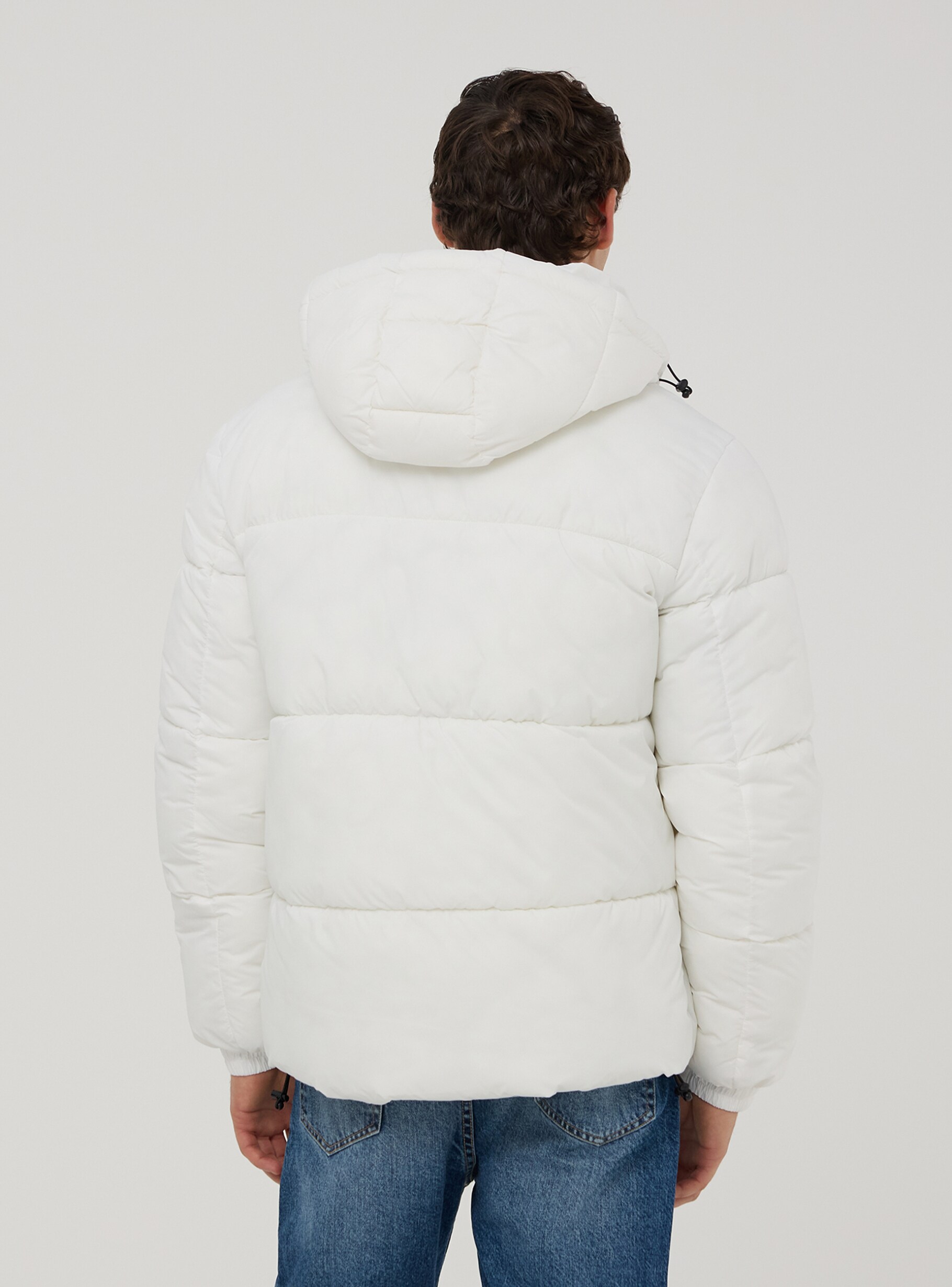Optical white Padded jacket with hood Buy Online Terranova
