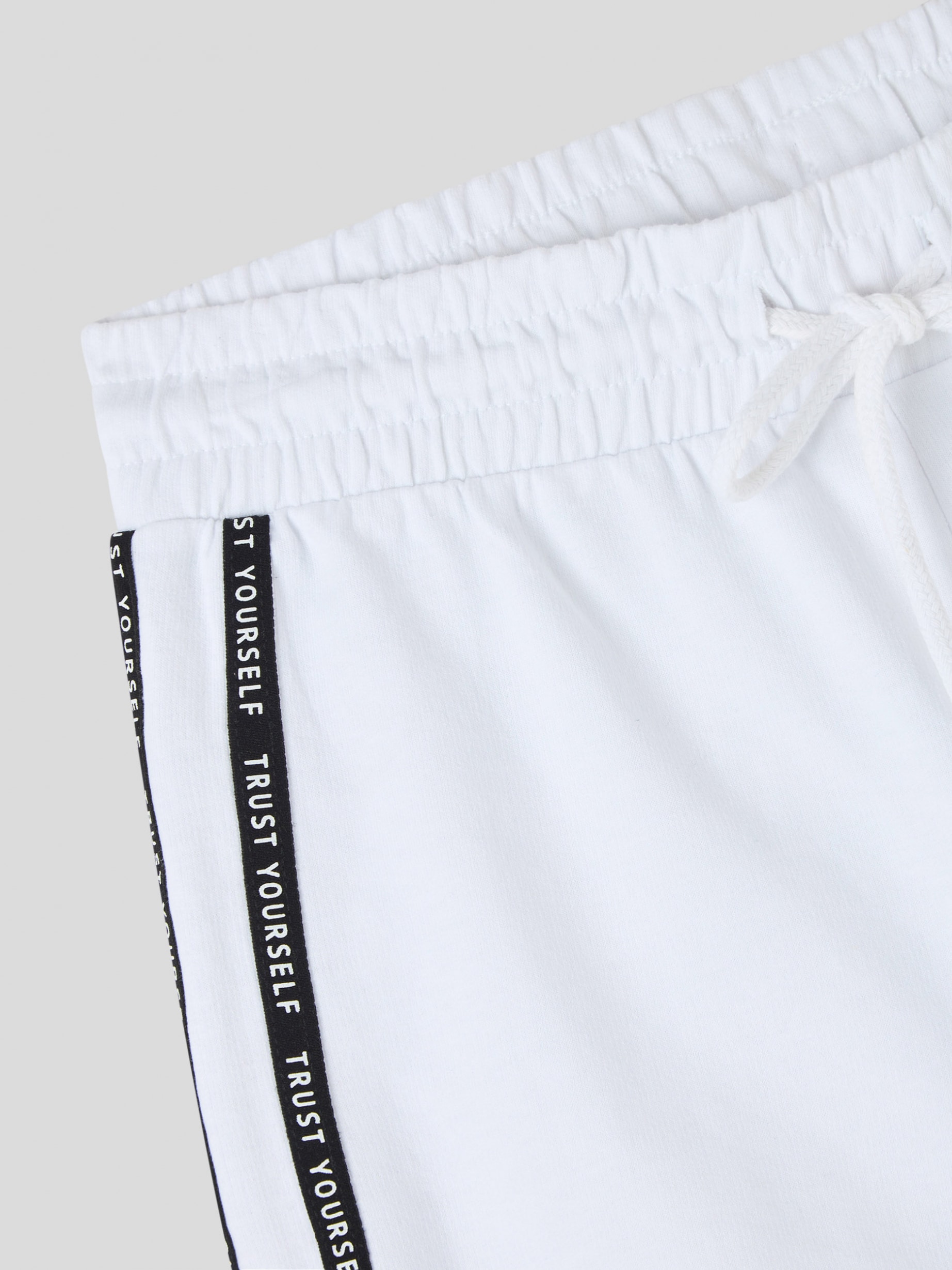Optical white Tracksuit shorts with side stripes and