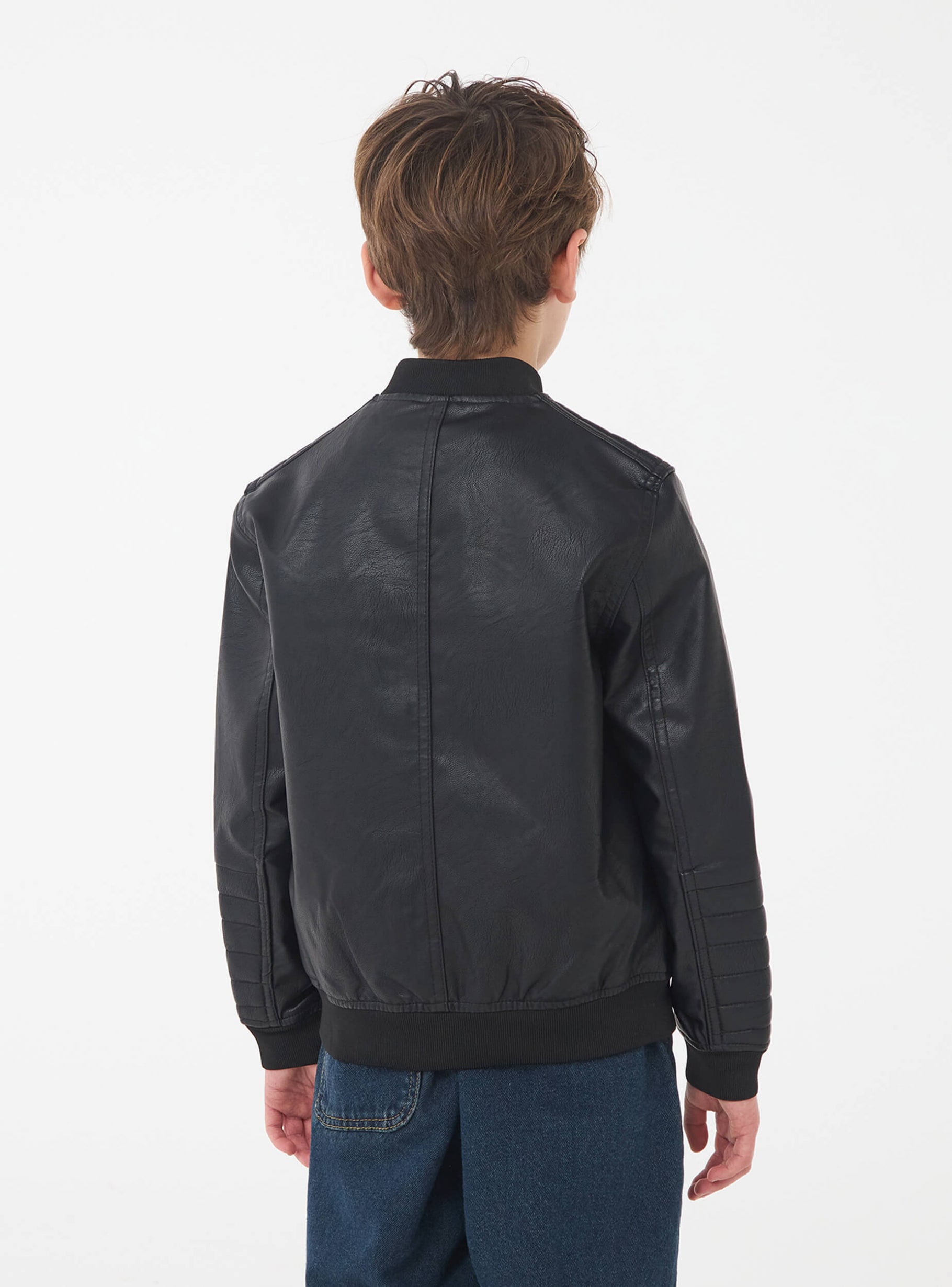 信頼も高い Buy - jacket bomber Leather-effect Black Online Terranova | ジャケット・アウター