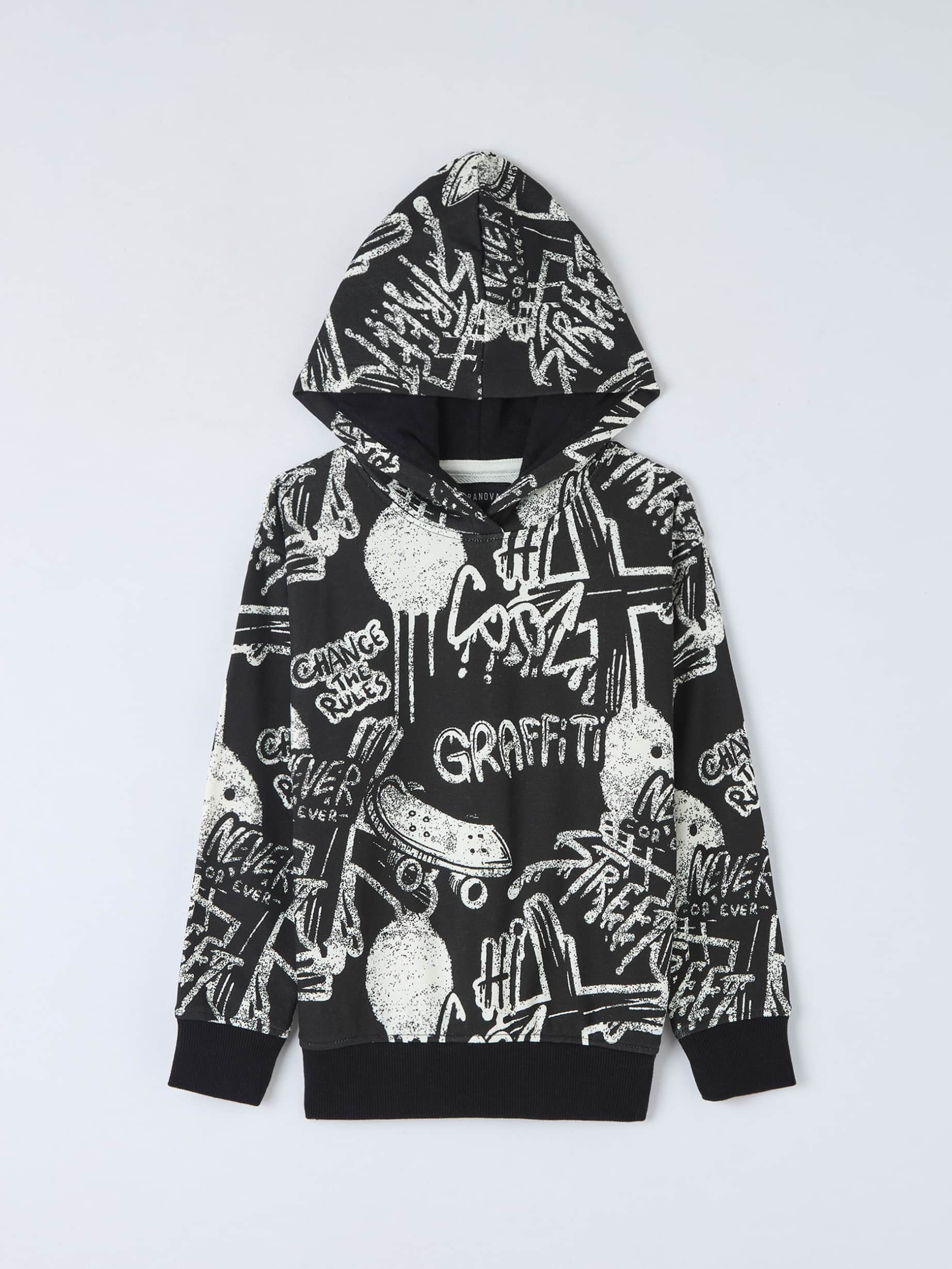 Black graffiti hoodie store